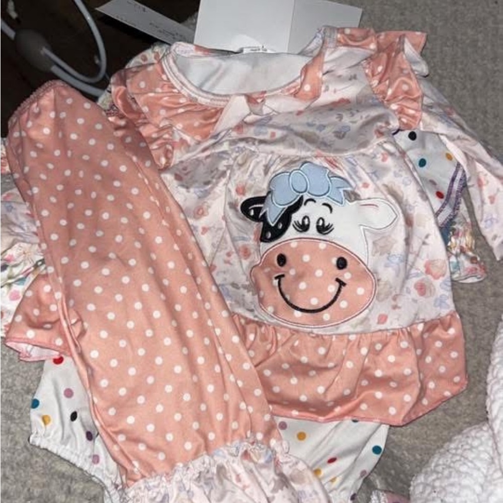 Cute Cow Print Baby Outfit